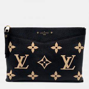 Pre Owned Louis Vuitton Black Leather Empreinte Daily Clutch