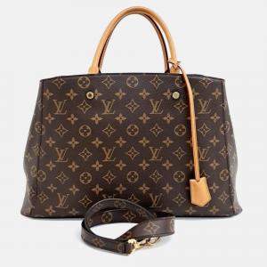 Pre Owned Louis Vuitton Brown Coated Canvas Monogram Montaigne GM