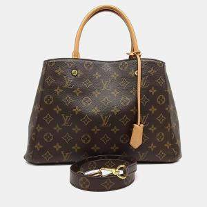 Pre Owned Louis Vuitton Brown Coated Canvas and Leather Monogram Montaigne MM