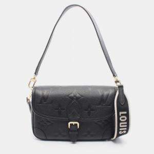 Pre Owned Louis Vuitton Diane Black Monogram Empreinte Leather Shoulder Bag