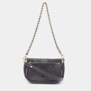 Pre Owned Louis Vuitton Multi Pochette Accessoires Black Monogram Empreinte Leather Shoulder Bag