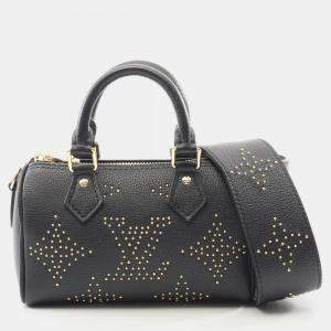 Pre Owned Louis Vuitton Speedy Nano Black Leather Shoulder Bag