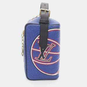 Pre Owned Louis Vuitton X Nba Cloak Dopp Kit Blue Multicolor Monogram Taurillon Leather Handbag