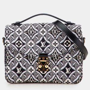 Pre Owned Louis Vuitton Black White Monogram Jacquard Since 1854 Pochette Metis