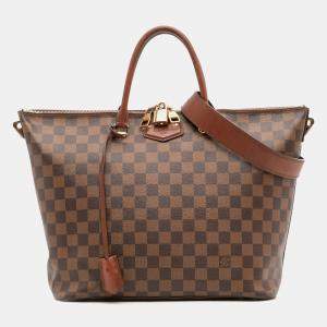 Pre Owned Louis Vuitton Brown Damier Ebene Belmont MM