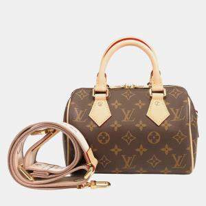 Pre Owned Louis Vuitton Brown Monogram Speedy Bandouliere 20