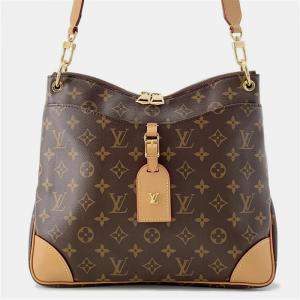 Pre Owned Louis Vuitton Odeon MM Brown Monogram Canvas Shoulder Bag