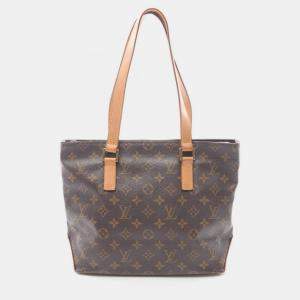 Pre Owned Louis Vuitton Cavas Piano Shoulder Tote Bag Monogram Canvas Brown
