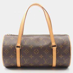 Pre Owned Louis Vuitton Papillon 26 Handbag Monogram Canvas Leather Brown