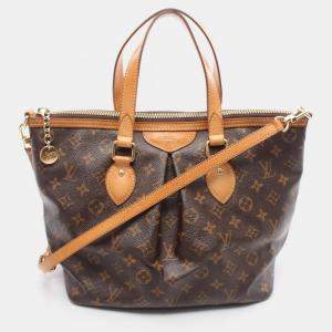 Pre Owned Louis Vuitton Palermo Pm Shoulder Handbag Monogram Canvas Leather