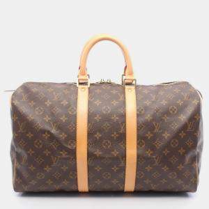 Pre Owned Louis Vuitton Keepall 45 Travel Duffle Handbag Monogram Canvas