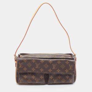 Pre Owned Louis Vuitton Vivacite Mm Shoulder Hand Bag Monogram Canvas