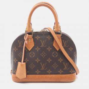 Pre Owned Louis Vuitton Alma Bb 2Way Shoulder Handbag Monogram Canvas