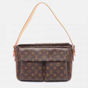 Pre Owned Louis Vuitton Viva Cite Gm Shoulder Bag Monogram Canvas Brown