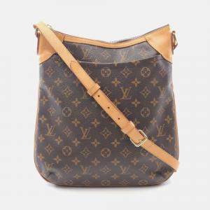 Pre Owned Louis Vuitton Odeon Mm Shoulder Bag Monogram Canvas Brown