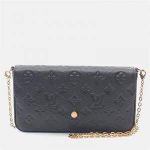 Pre Owned Louis Vuitton Pochette Felice Shoulder Bag Monogram Empreinte Black