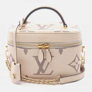 Pre Owned Louis Vuitton Vanity Pm Shoulder Handbag Monogram Empreinte Beige