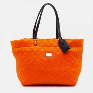 Pre Owned Louis Vuitton Black Orange Monogram Embossed Neoprene Scuba MM