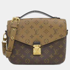 Pre Owned Louis Vuitton Brown Monogram Reverse Pochette Metis MM Handbag