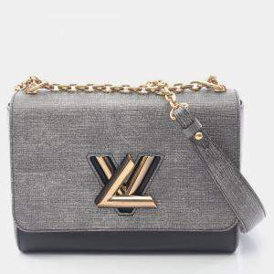 مملوكة مسبقًا حقيبة كتف لويس فويتون تويست إم إم جلد أسود/رمادي