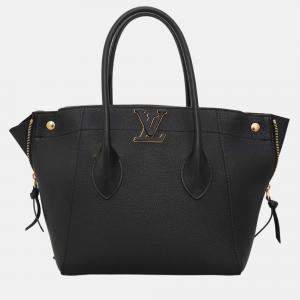Pre Owned Louis Vuitton Freedom Black Leather Tote Bag