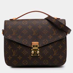 Pre Owned Louis Vuitton Brown Monogram Pochette Metis