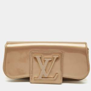 Pre Owned Louis Vuitton Beige Poudre Vernis Sobe Clutch