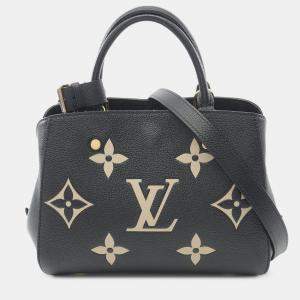 Pre Owned Louis Vuitton Black Louis Vuitton Bicolor Monogram Empreinte Giant Montaigne BB