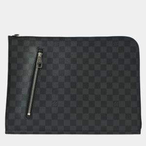 Pre Owned Louis Vuitton Damier Graphite Poche Documents Clutch Bag