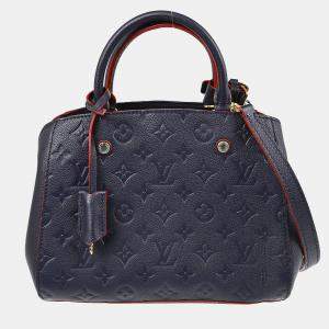 Pre Owned Louis Vuitton Navy Empreinte Montaigne BB 2way Handbag