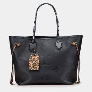Pre Owned Louis Vuitton Black Monogram Empreinte Wild At Heart Neverfull MM