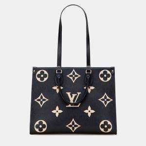 Pre Owned Louis Vuitton Black Bicolor Monogram Empreinte Giant Onthego MM