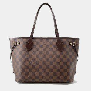 Pre Owned Louis Vuitton Neverfull Brown Damier Ebene Canvas Size PM