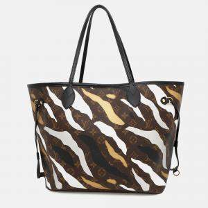 Pre Owned Louis Vuitton Neverfull League Of Legends Noir/Gold/Silver Monogram Size Mm