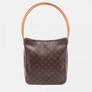 Pre Owned Louis Vuitton Looping GM Brown Monogram Canvas Shoulder Bag