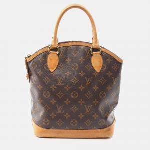 Pre Owned Louis Vuitton Lockit Brown Monogram Canvas Tote Bag