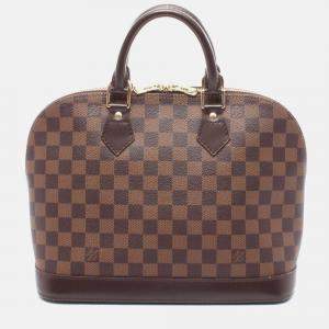 Pre Owned Louis Vuitton Alma Damier Ebene Coated Canvas Top Handle Bag