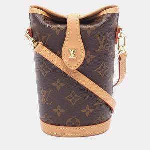 Pre Owned Louis Vuitton Fold Me Pouch Shoulder Bag Monogram Canvas Leather