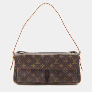 Pre Owned Louis Vuitton Vivacite MM Monogram Canvas Leather Shoulder Bag