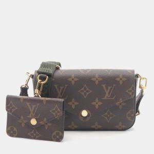 Pre Owned Louis Vuitton Multy Pochette Félicie Brown Monogram Leather Bag