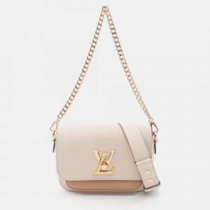 Pre Owned Louis Vuitton Lockme Tender Beige Leather Shoulder Bag