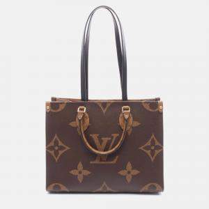 Pre Owned Louis Vuitton OnTheGo MM Monogram Giant Reverse Shoulder Tote Bag