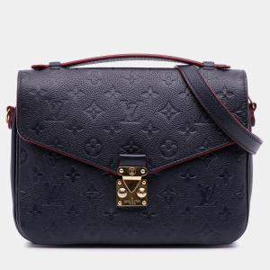 Pre Owned Louis Vuitton Navy Blue Monogram Empreinte Pochette Metis