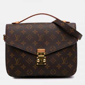 Pre Owned Louis Vuitton Brown Monogram Pochette Metis