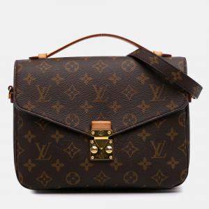 Pre Owned Louis Vuitton Brown Monogram Pochette Metis