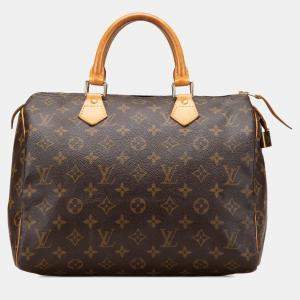Pre Owned Louis Vuitton Brown Monogram Speedy 30 Handbag