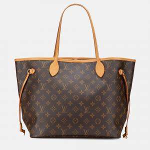 Pre Owned Louis Vuitton Brown Monogram Neverfull MM
