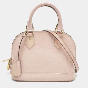 Pre Owned Louis Vuitton Rose Florentine Monogram Vernis Alma BB Bag