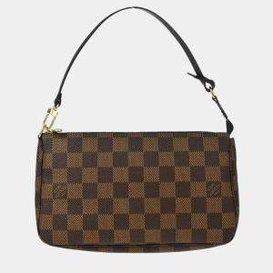 Pre Owned Louis Vuitton Pochette Accessoires Brown Damier Ebene Canvas Handbag