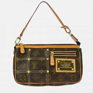 Pre Owned Louis Vuitton Pochette Accessoires Monogram Rivet Canvas Shoulder Bag